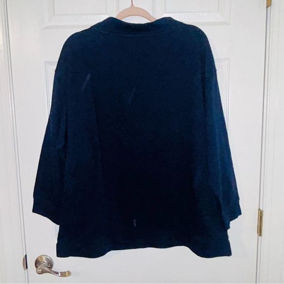 TALBOTS NWT Snowflake Soft Embroidered Nave Winter Sweatshirt Long Sleeve - Picture 6 of 13